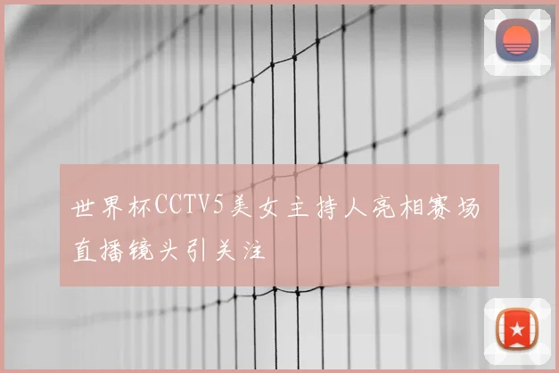 世界杯CCTV5美女主持人亮相赛场 直播镜头引关注